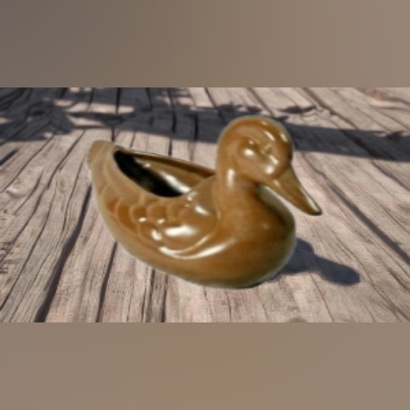 Quaint Retro Frankoma Mallard Duck Planter for Rustic Farmhouse Decor - Picture 2 of 10